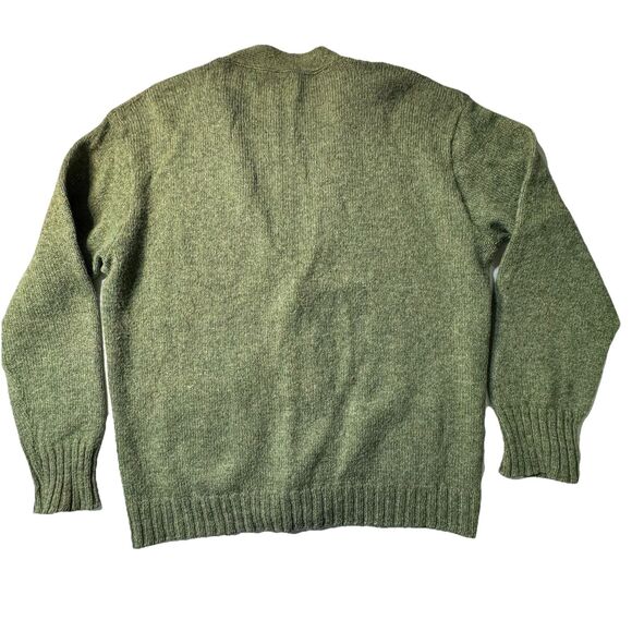 VTG Puritan Sportswear Aquamatic Wash and Dry Wool Grandpa Sweater Green Large - Picture 5 of 9